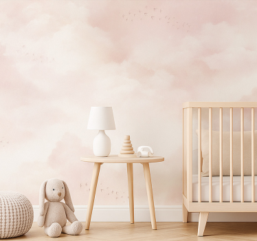 Behangpapier kinderkamer roze wolken - TenStickers
