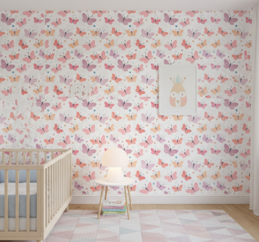 Behangpapier kinderkamer vlinderpatroon - TenStickers