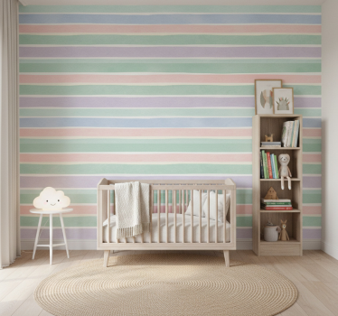Behangpapier kinderkamer zachte kleurstrepen - TenStickers