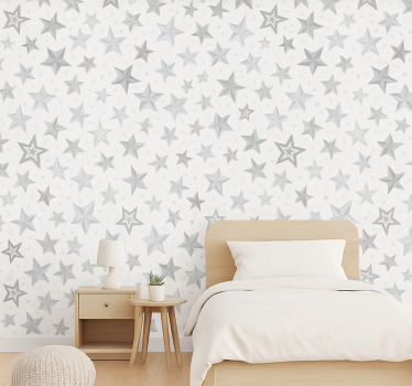 Behangpapier kinderkamer zilver sterrenpatroon - TenStickers