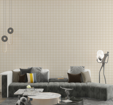 Beige patroon behang vierkantjes - TenStickers