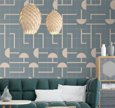 Beige stijlvolle vormen behang geometrisch - TenStickers