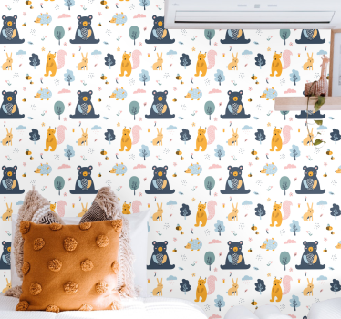 Bosdieren babykamer behang - TenStickers