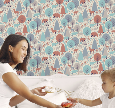 Noordse bosscène behangpapier kinderkamer - TenStickers
