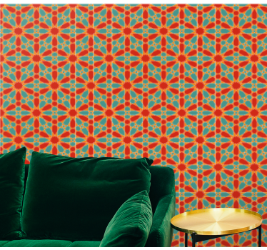 Caleidoscoopsymmetrie behang geometrisch - TenStickers