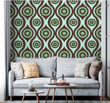 Cirkels patroon behang geometrisch - TenStickers