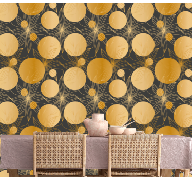 Cirkelvormig motiefensemble behang geometrisch - TenStickers
