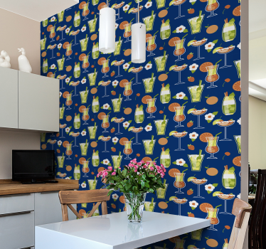 Cocktailmotieven behang kunst - TenStickers