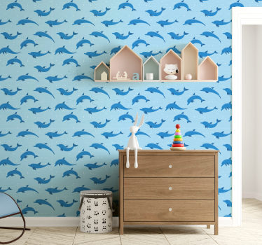 Dolfijnmotief babykamer behang - TenStickers