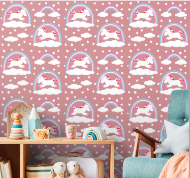 Eenhoorn droomlandschappen babykamer behang - TenStickers