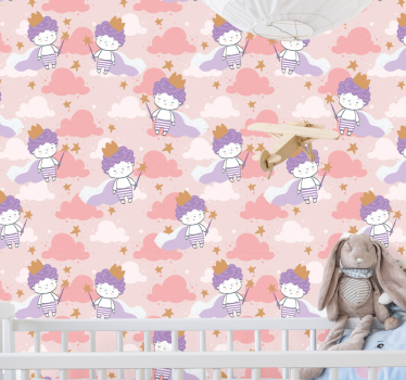 Engelachtige fantasie babykamer behang - TenStickers
