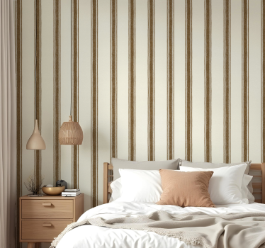 Geometrisch behang verticale lijnen mocha - TenStickers