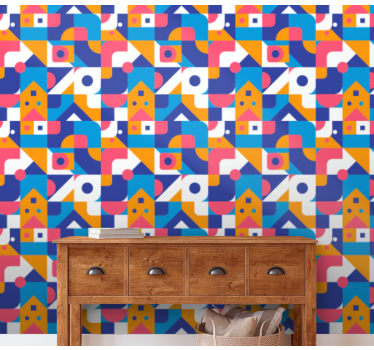 Geometrische abstractie behang geometrisch - TenStickers
