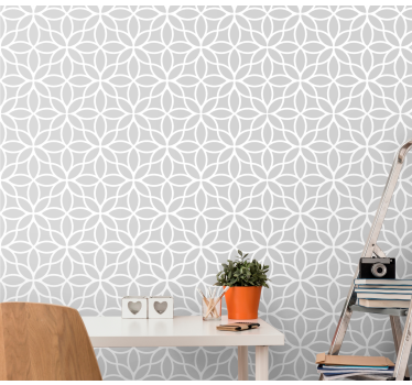 Geometrische bloemblaadjes behang geometrisch - TenStickers