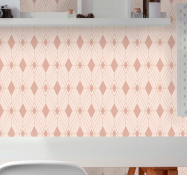 Pastel deco diamanten behang geometrisch - TenStickers