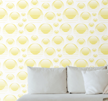 Geometrische cirkelstructuur behang geometrisch - TenStickers