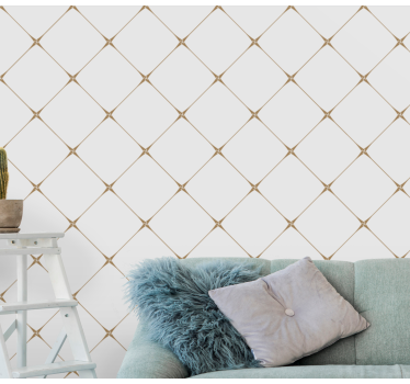 Geometrische diamantlijnen behang vierkantjes - TenStickers