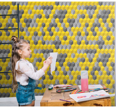 Geometrische honingraat behang geometrisch - TenStickers