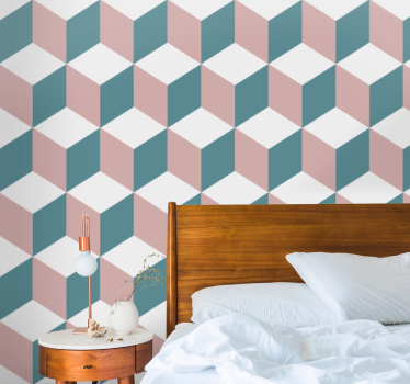 3d kubus opstelling behang geometrisch - TenStickers