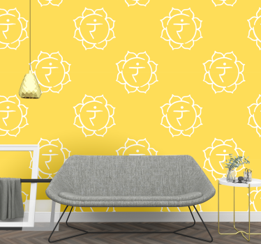Geometrische leeuwenmotief behang geometrisch - TenStickers