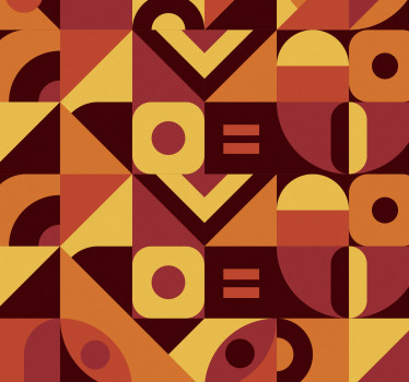 Geometrische liefde geometrisch behang - TenStickers
