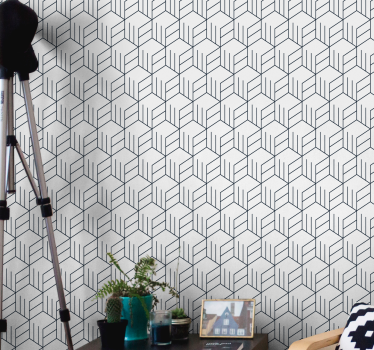 Geometrische lijnstructuur behang geometrisch - TenStickers