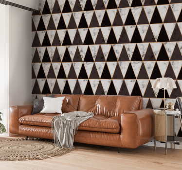 Geometrische marmeren driehoeken behang geometrisch - TenStickers
