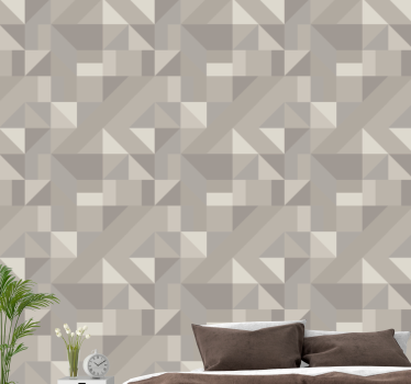 Neutrale beige tinten behang geometrisch - TenStickers
