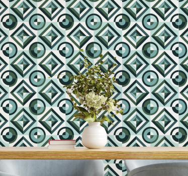 Geometrische patroon elegantie behang geometrisch - TenStickers