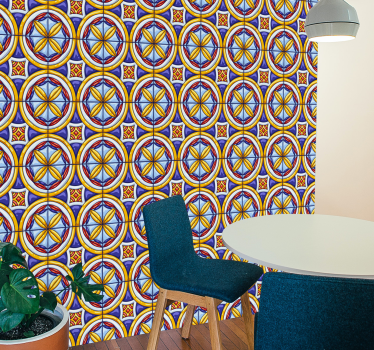 Geometrische patroonharmonie behang geometrisch - TenStickers