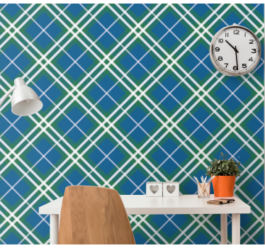 Geometrische plaid behang geometrisch - TenStickers