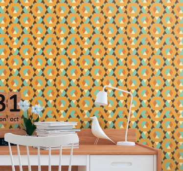 Geometrische retroprint behang geometrisch - TenStickers