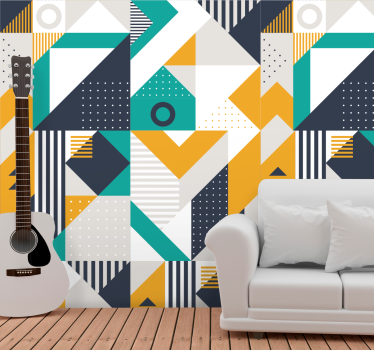 Geometrische samenstelling behang geometrisch - TenStickers