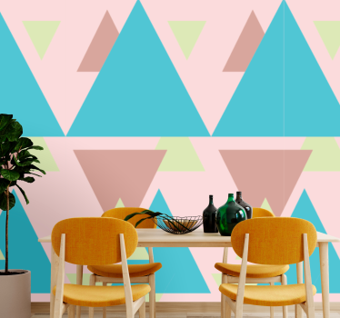 Geometrische vormen muurschildering behang geometrisch - TenStickers