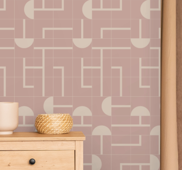 Beige zachte vormen behang geometrisch - TenStickers