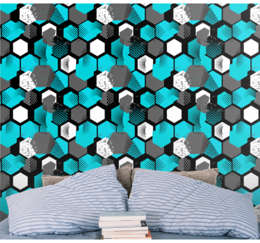 Geometrische zeshoeken behang geometrisch - TenStickers