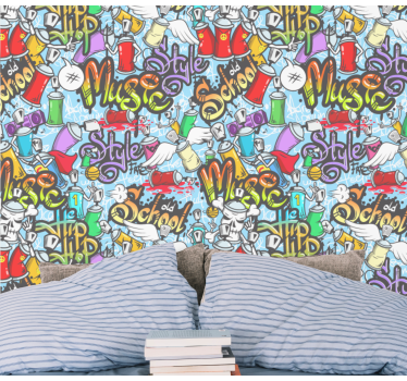 Graffiti-elementen behang kunst - TenStickers