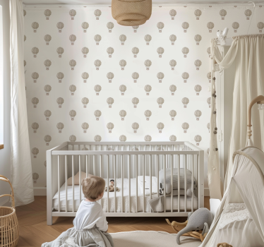 Grijze ballonnen babykamer behang - TenStickers