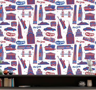 Grootstedelijke iconen new york behang - TenStickers