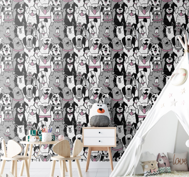 Hond contouren kinderen behang - TenStickers