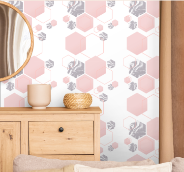 Honingraatpatroon ontwerp behang geometrisch - TenStickers