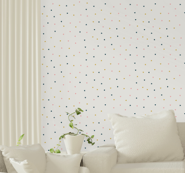 Beige elegant patroon behang driehoeken - TenStickers