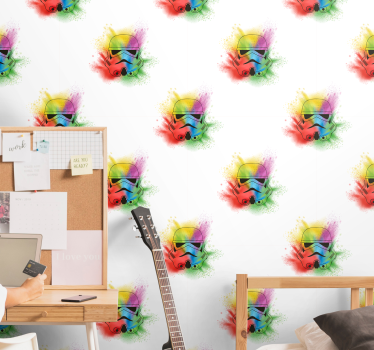Kleurrijke keverillustratie behang kunst - TenStickers
