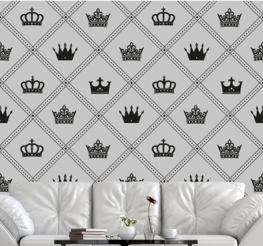 Koninklijke kroon patroon behang kunst - TenStickers