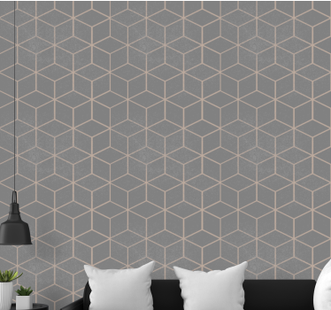 Kubusstructuur behang geometrisch - TenStickers