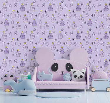 Kuikenpatroon ontwerp behangpapier kinderkamer - TenStickers