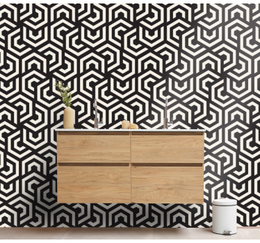 Labyrintisch ontwerp behang geometrisch - TenStickers