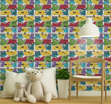 Stripfiguren behangpapier kinderkamer - TenStickers