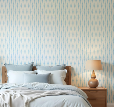 Lichtblauwe rabaul ikat geometrisch behang - TenStickers