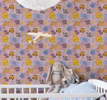 Liefhebber van de junglenatuur babykamer behang - TenStickers